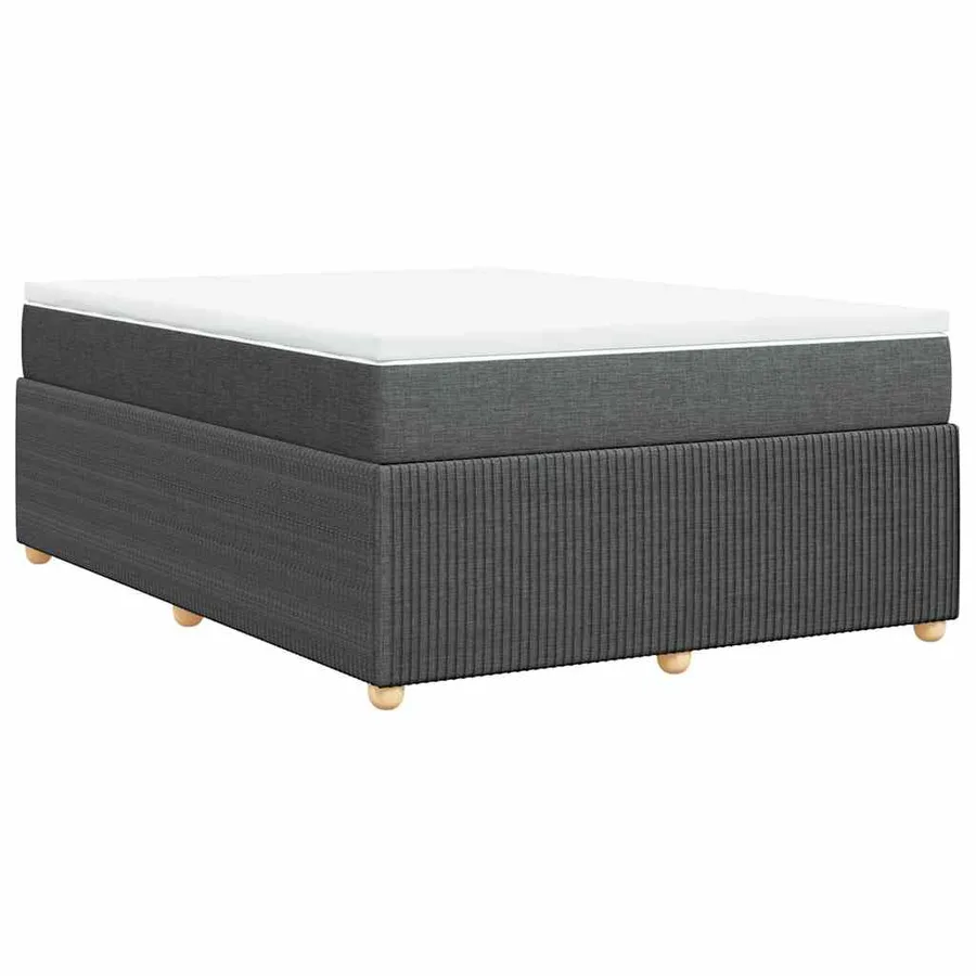 Sommier à lattes de lit avec matelas Gris foncé 160x200cm Tissu - 6