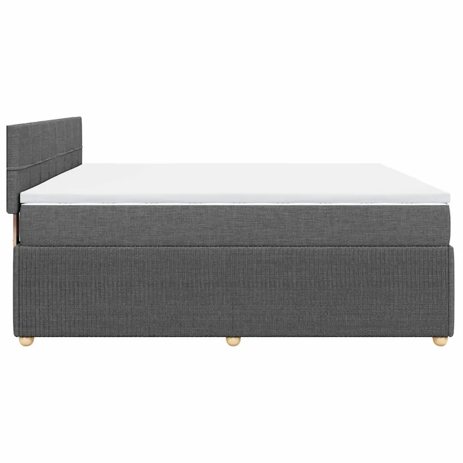 Sommier à lattes de lit avec matelas Gris foncé 200x200cm Tissu - 5