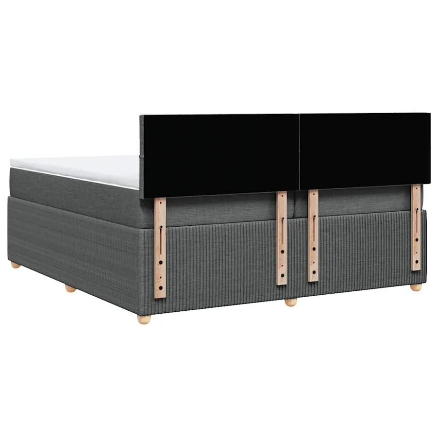 Sommier à lattes de lit avec matelas Gris foncé 200x200cm Tissu - 6