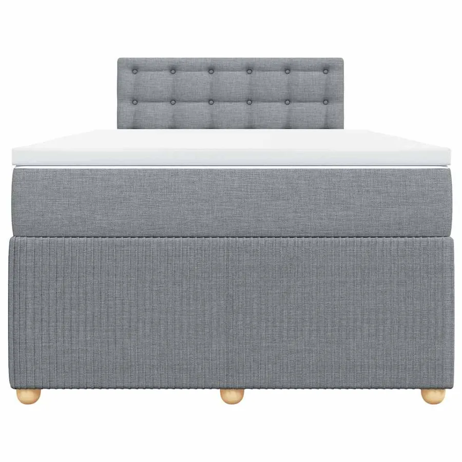 Sommier à lattes de lit avec matelas Gris clair 120x200cm Tissu - 4