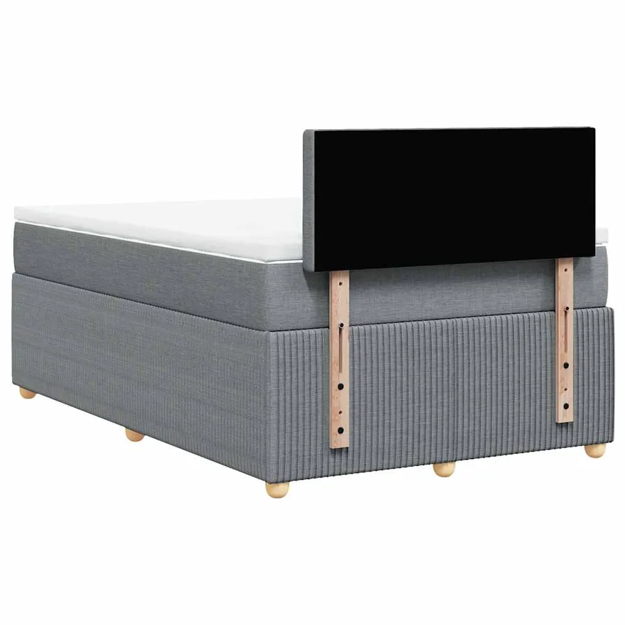 Sommier à lattes de lit avec matelas Gris clair 120x200cm Tissu - 6