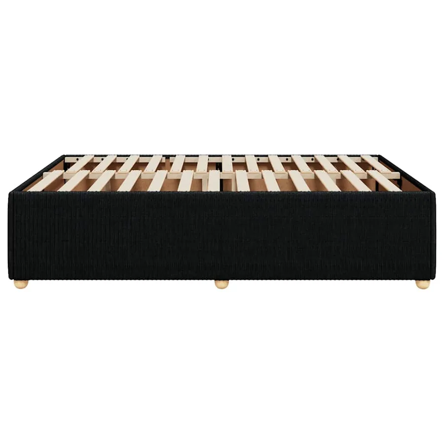 Cadre de lit sans matelas noir 140x200 cm tissu - 5