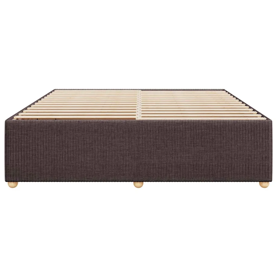 Cadre de lit sans matelas marron foncé 180x200 cm tissu - 4