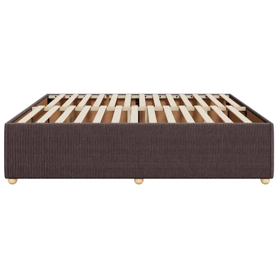 Cadre de lit sans matelas marron foncé 180x200 cm tissu - 5