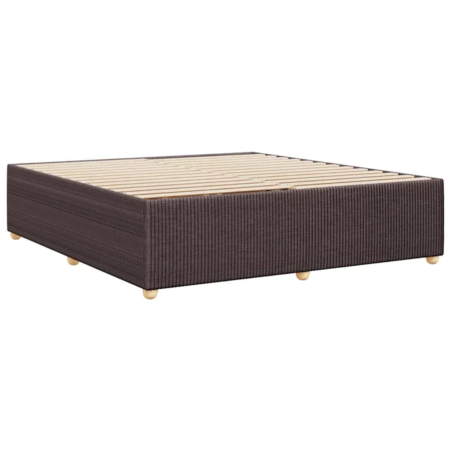 Cadre de lit sans matelas marron foncé 180x200 cm tissu - 6
