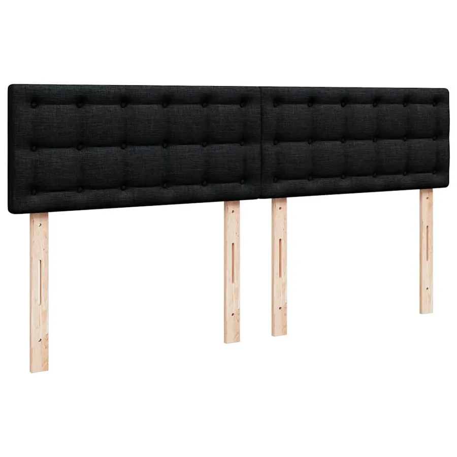 Sommier à lattes de lit avec matelas Noir 200x200 cm Tissu - 7