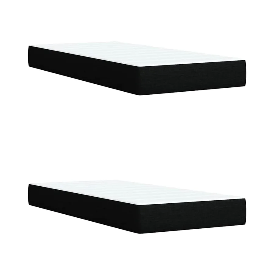 Sommier à lattes de lit avec matelas Noir 200x200 cm Tissu - 9