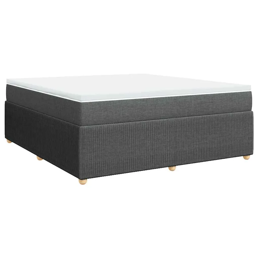 Sommier à lattes de lit avec matelas Gris foncé 180x200cm Tissu - 2