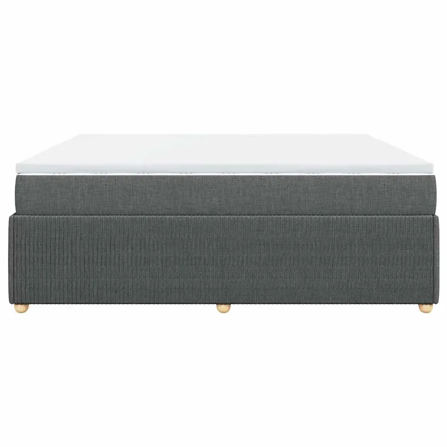Sommier à lattes de lit avec matelas Gris foncé 180x200cm Tissu - 5