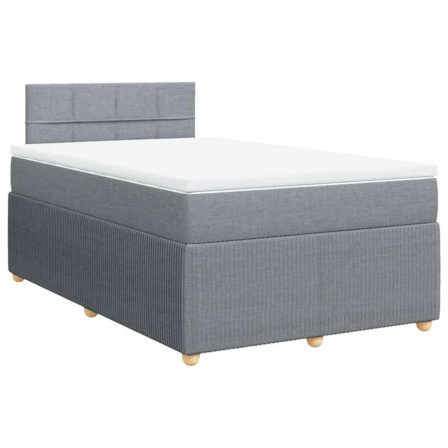 Sommier à lattes de lit avec matelas Gris clair 120x200cm Tissu - 2