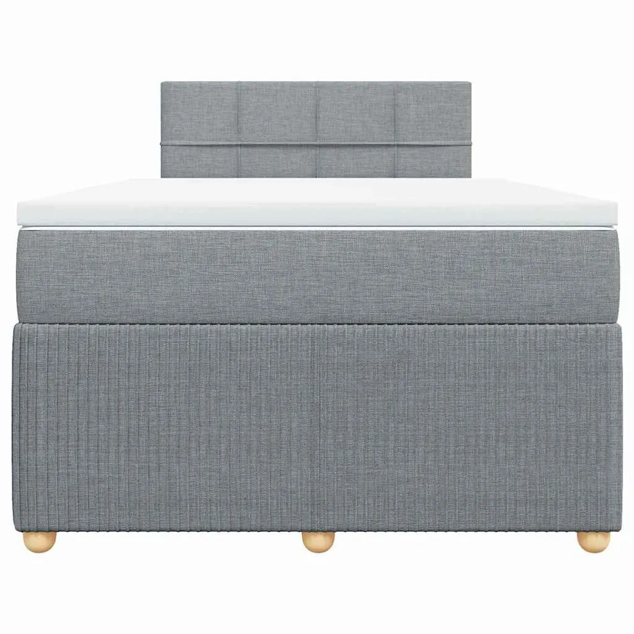 Sommier à lattes de lit avec matelas Gris clair 120x200cm Tissu - 4