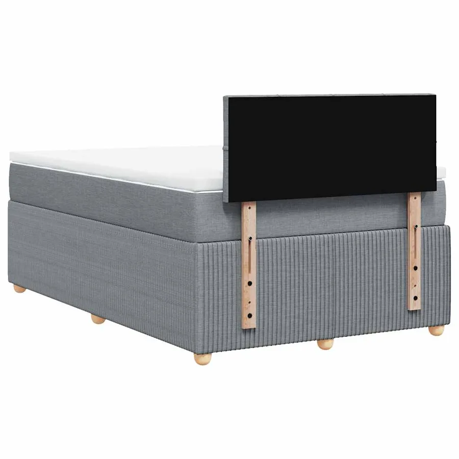 Sommier à lattes de lit avec matelas Gris clair 120x200cm Tissu - 6