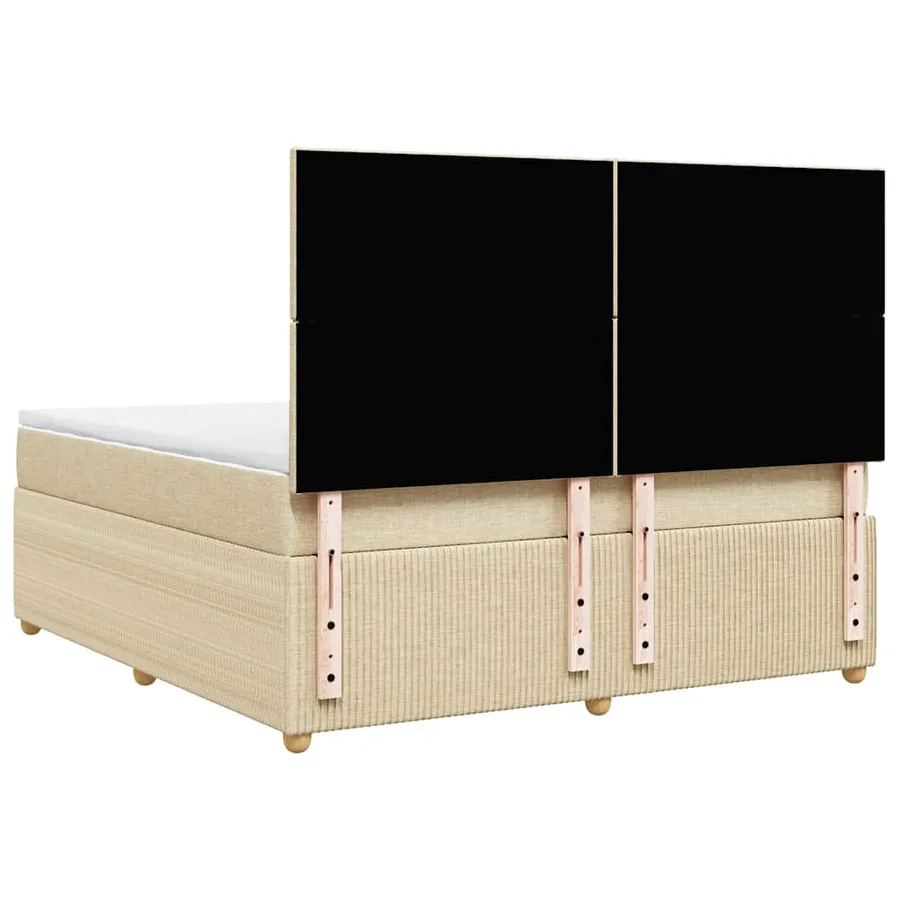 Sommier à lattes de lit avec matelas Crème 180x200 cm Tissu - 6