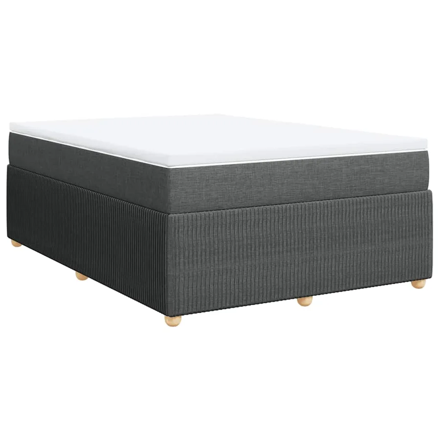 Sommier à lattes de lit avec matelas Gris foncé 140x190cm Tissu - 2