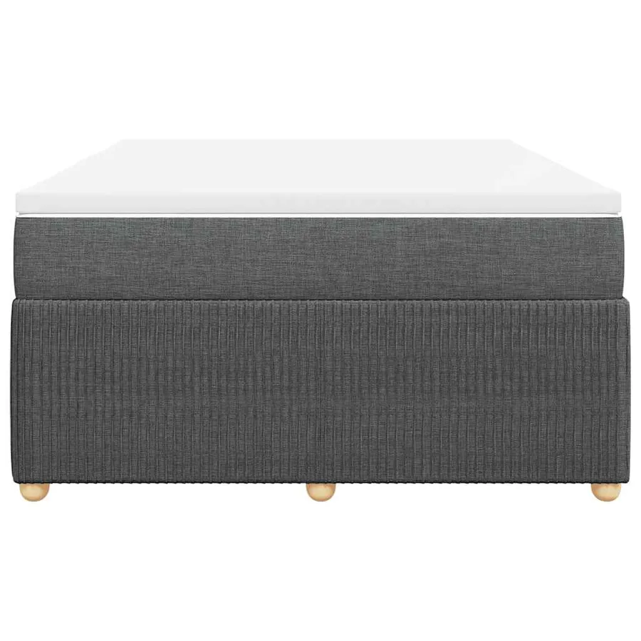 Sommier à lattes de lit avec matelas Gris foncé 140x190cm Tissu - 4