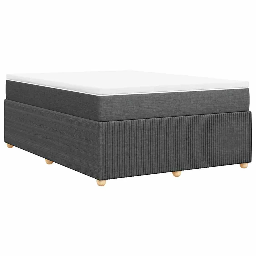 Sommier à lattes de lit avec matelas Gris foncé 140x190cm Tissu - 6