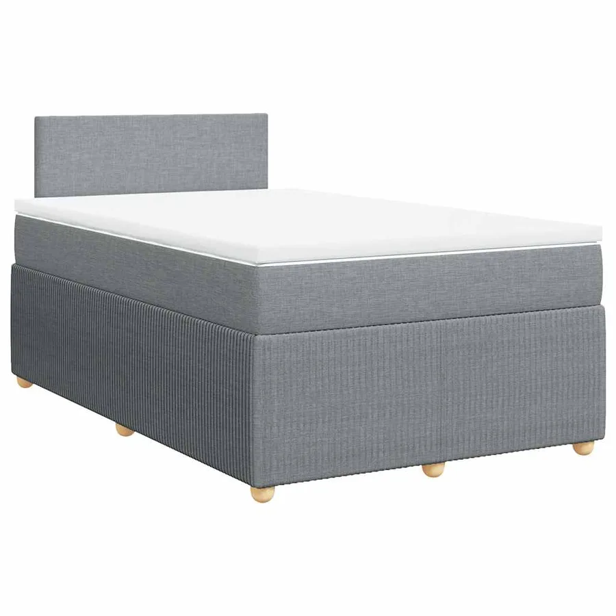 Sommier à lattes de lit avec matelas Gris clair 120x200cm Tissu - 2