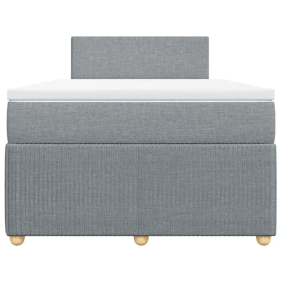 Sommier à lattes de lit avec matelas Gris clair 120x200cm Tissu - 4