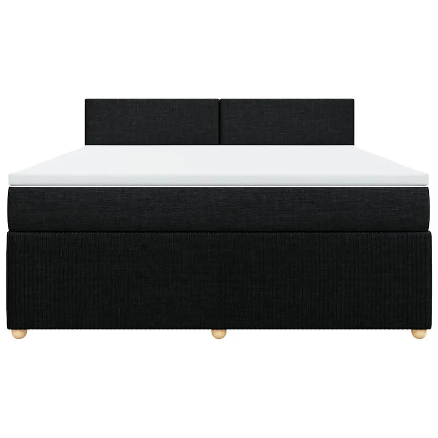 Sommier à lattes de lit avec matelas Noir 180x200 cm Tissu - 4