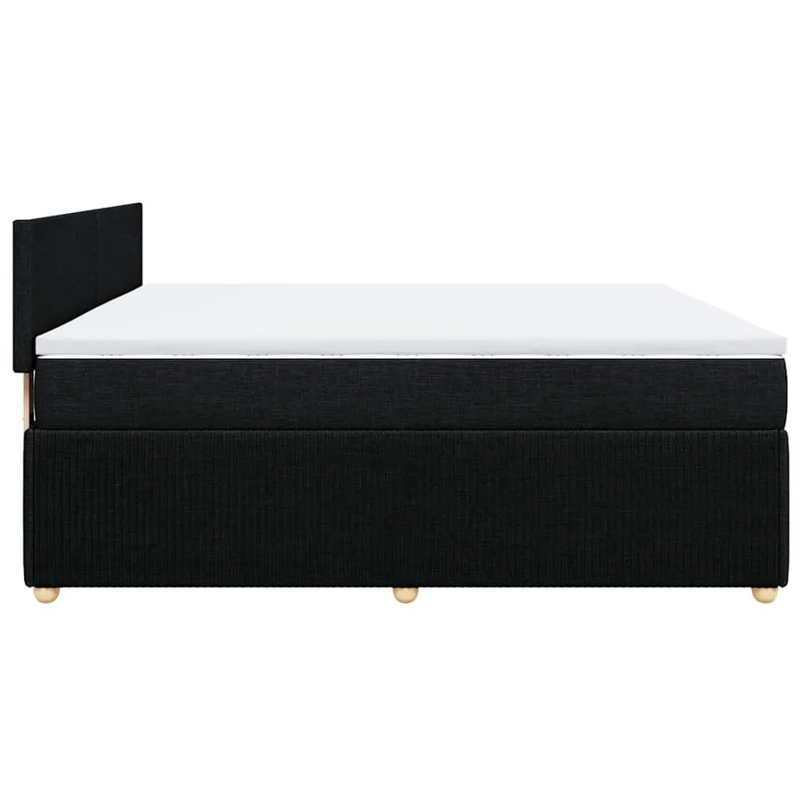 Sommier à lattes de lit avec matelas Noir 180x200 cm Tissu - 5