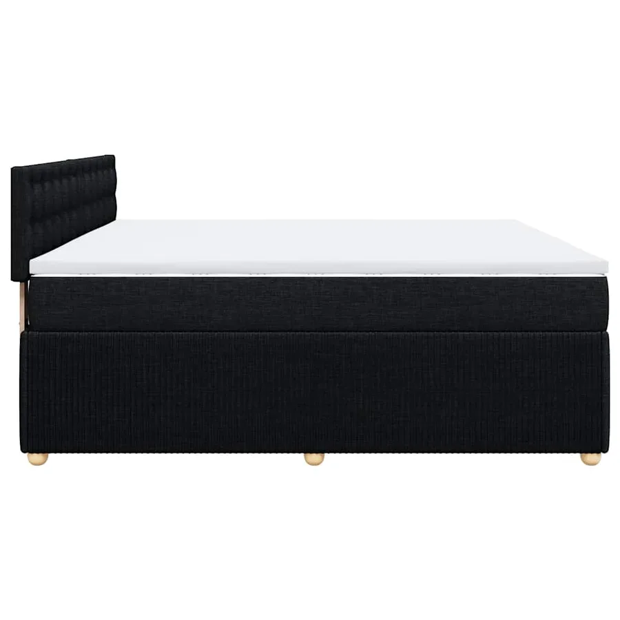 Sommier à lattes de lit avec matelas Noir 180x200 cm Tissu - 5