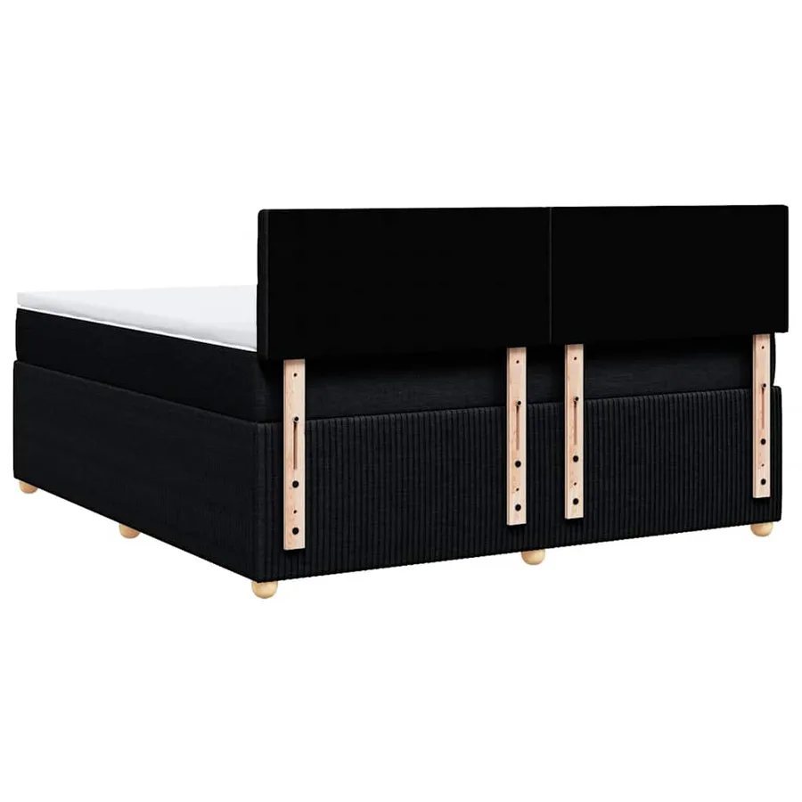 Sommier à lattes de lit avec matelas Noir 180x200 cm Tissu - 6