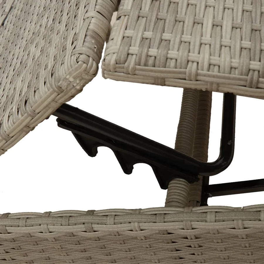 Chaises longues avec coussins lot de 2 gris résine tressée - 10