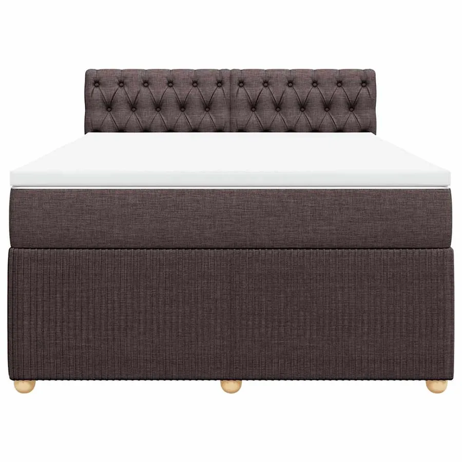 Sommier à lattes de lit avec matelas Marron foncé 140x200 cm - 4