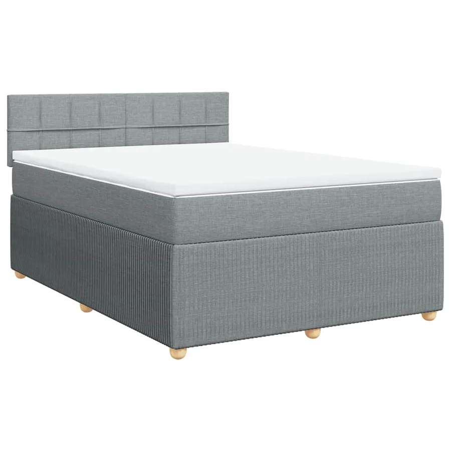 Sommier à lattes de lit avec matelas Gris clair 160x200cm Tissu - 2