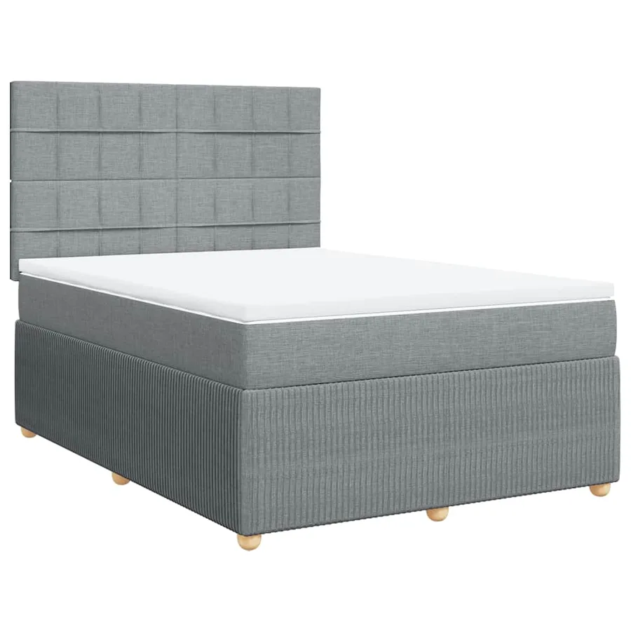 Sommier à lattes de lit avec matelas Gris clair 140x200cm Tissu - 3