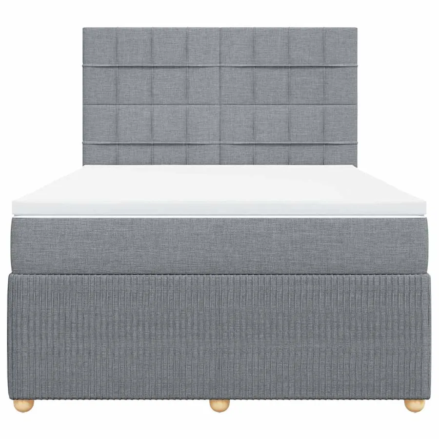 Sommier à lattes de lit avec matelas Gris clair 140x200cm Tissu - 6