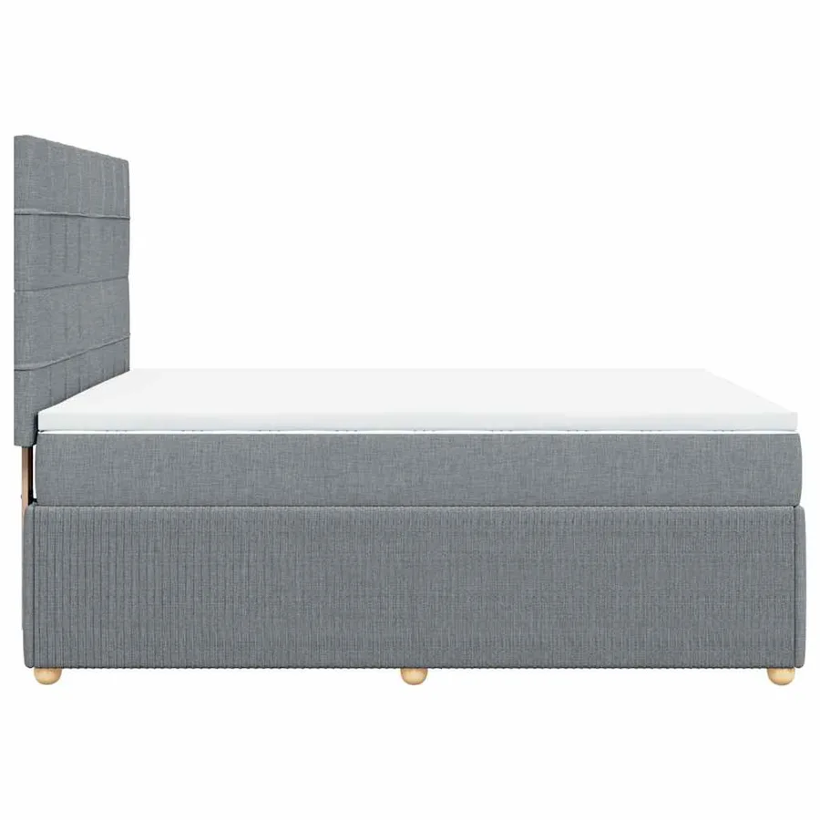 Sommier à lattes de lit avec matelas Gris clair 140x200cm Tissu - 7