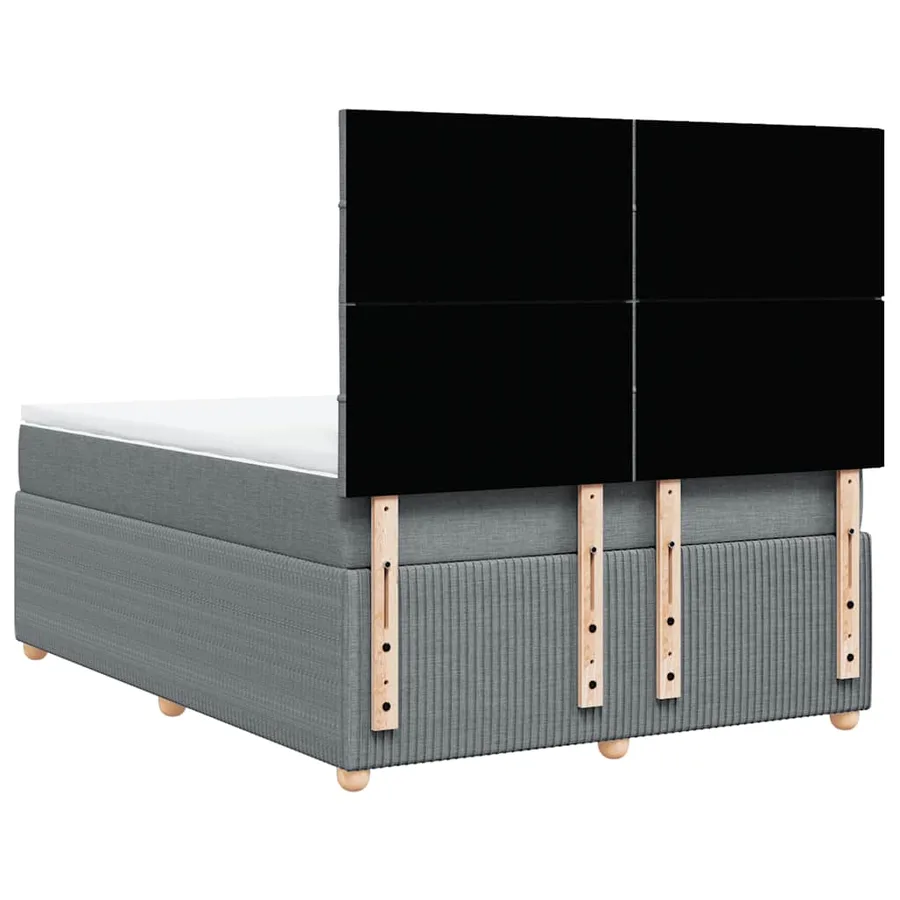 Sommier à lattes de lit avec matelas Gris clair 140x200cm Tissu - 8