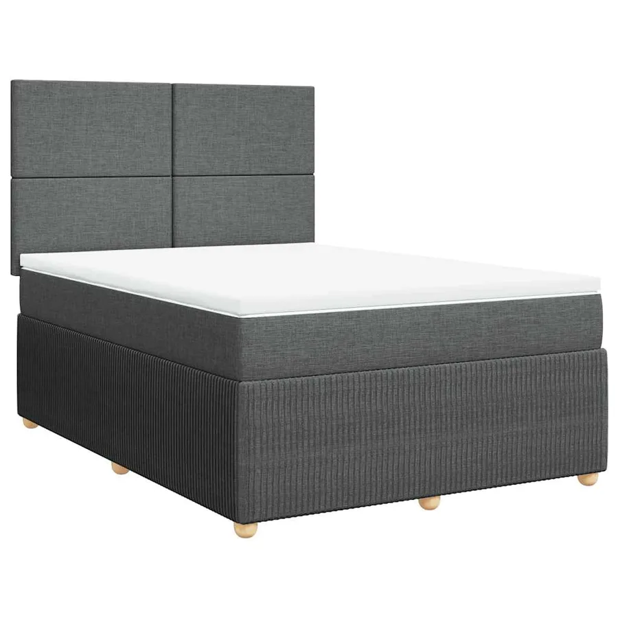 Sommier à lattes de lit avec matelas Gris foncé 160x200cm Tissu - 3