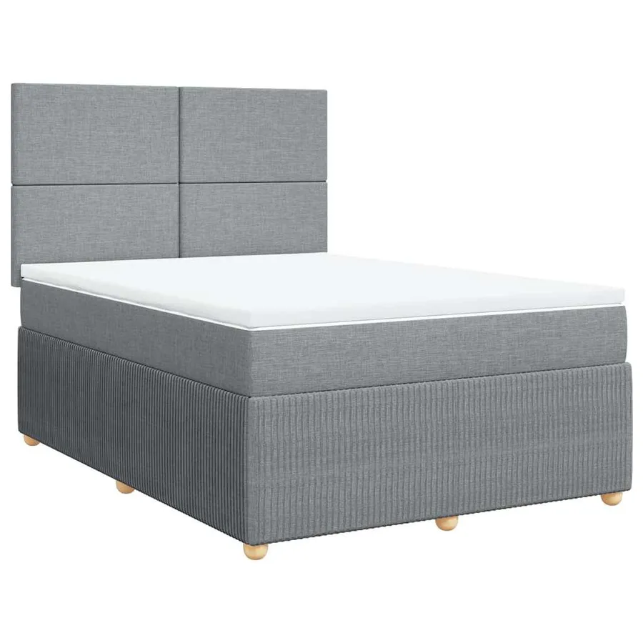 Sommier à lattes de lit avec matelas Gris clair 140x200cm Tissu - 3