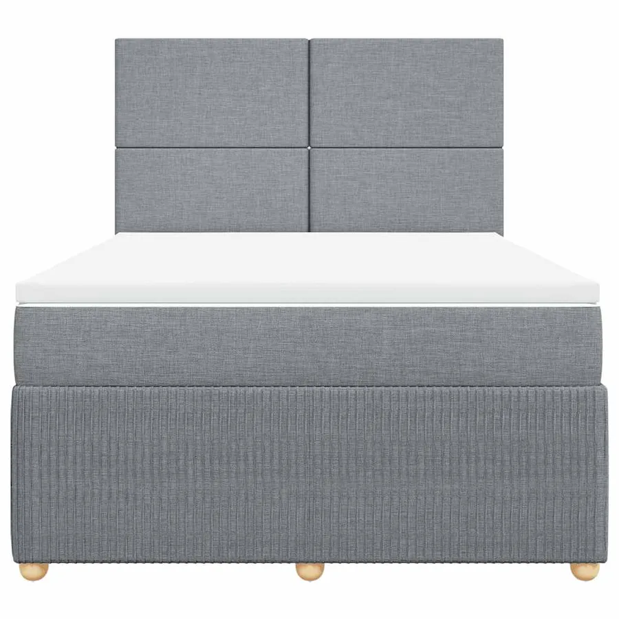 Sommier à lattes de lit avec matelas Gris clair 140x200cm Tissu - 6