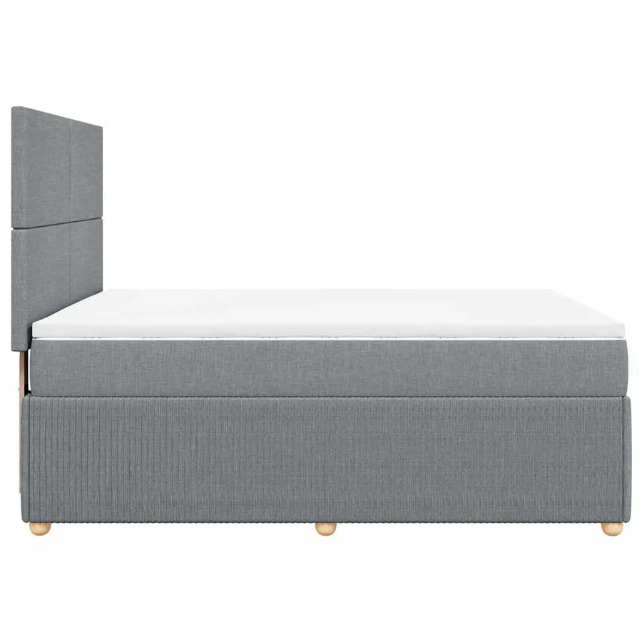 Sommier à lattes de lit avec matelas Gris clair 140x200cm Tissu - 7