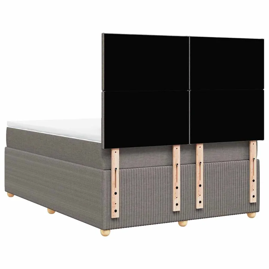 Sommier à lattes de lit avec matelas Taupe 140x200 cm Tissu - 6
