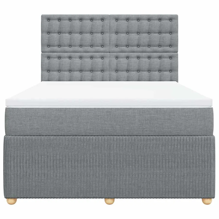 Sommier à lattes de lit avec matelas Gris clair 140x200cm Tissu - 6