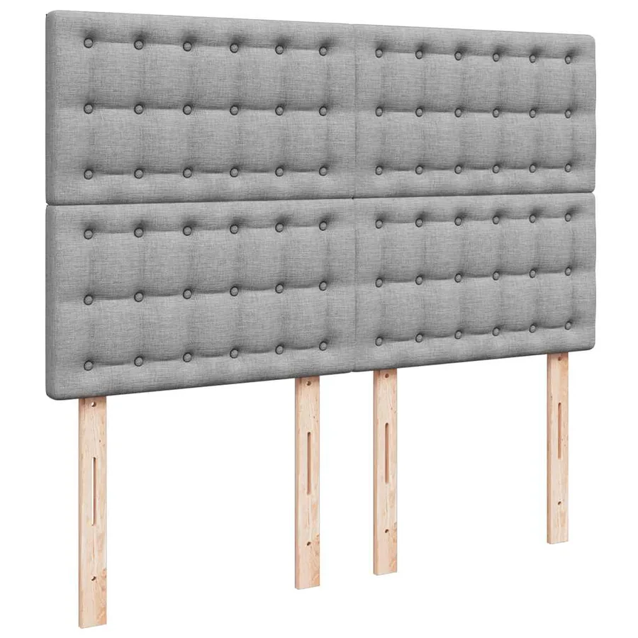 Sommier à lattes de lit avec matelas Gris clair 140x200cm Tissu - 9