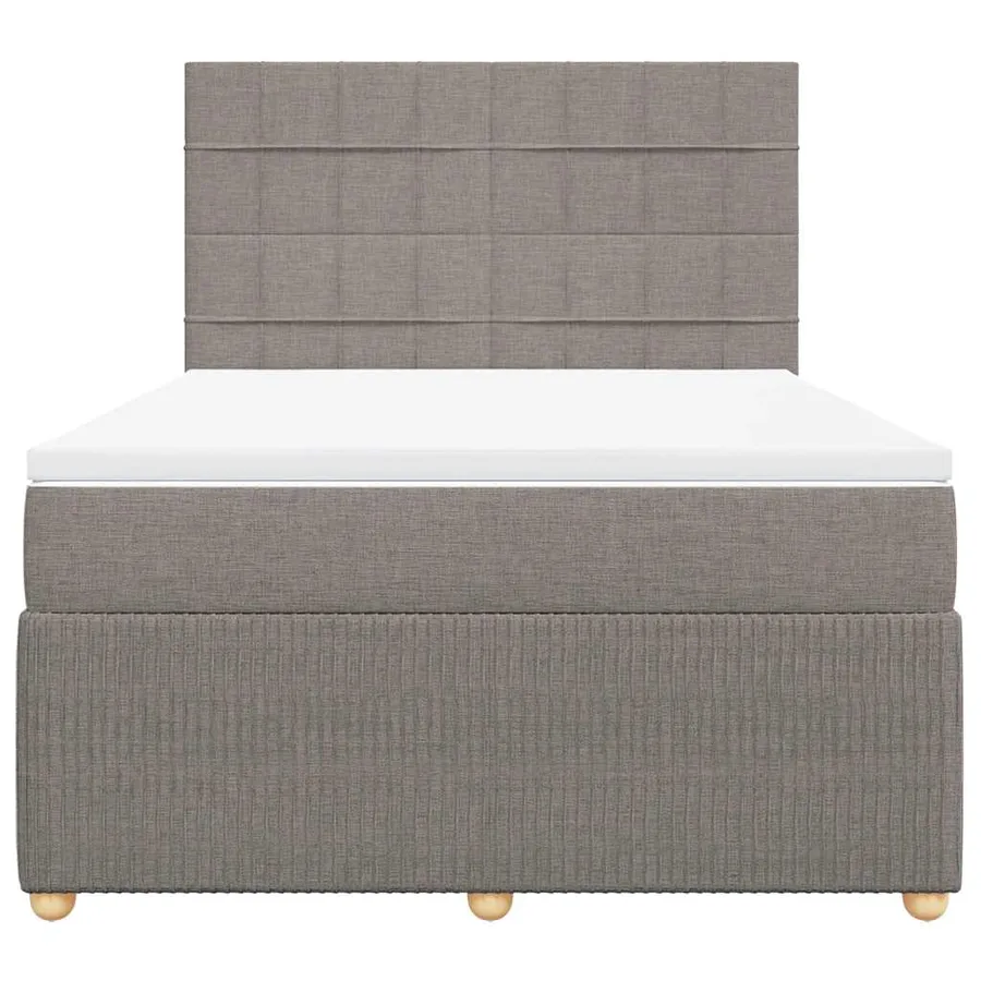 Sommier à lattes de lit avec matelas Taupe 140x200 cm Tissu - 4