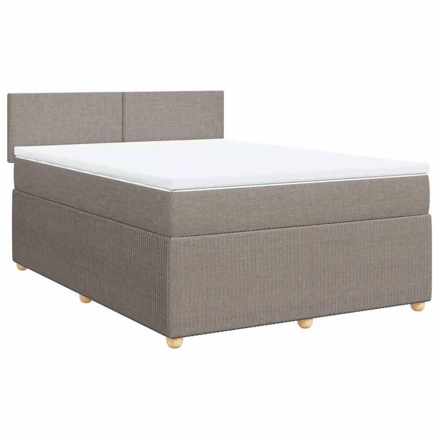 Sommier à lattes de lit avec matelas Taupe 140x200 cm Tissu - 3