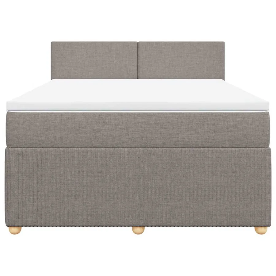 Sommier à lattes de lit avec matelas Taupe 140x200 cm Tissu - 6