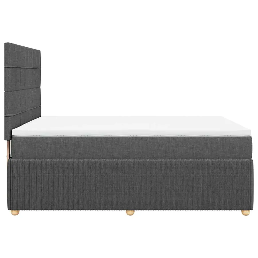 Sommier à lattes de lit avec matelas Gris foncé 160x200cm Tissu - 7
