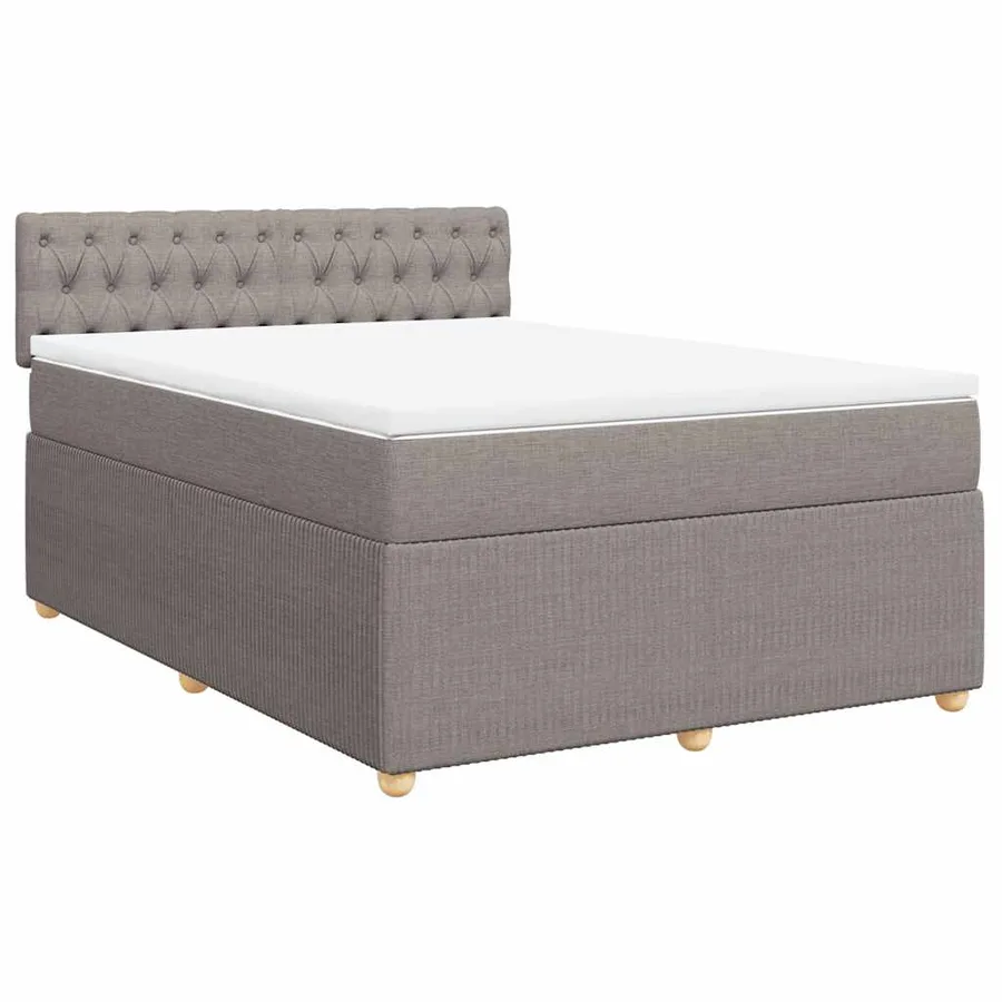 Sommier à lattes de lit avec matelas Taupe 160x200 cm Tissu - 3