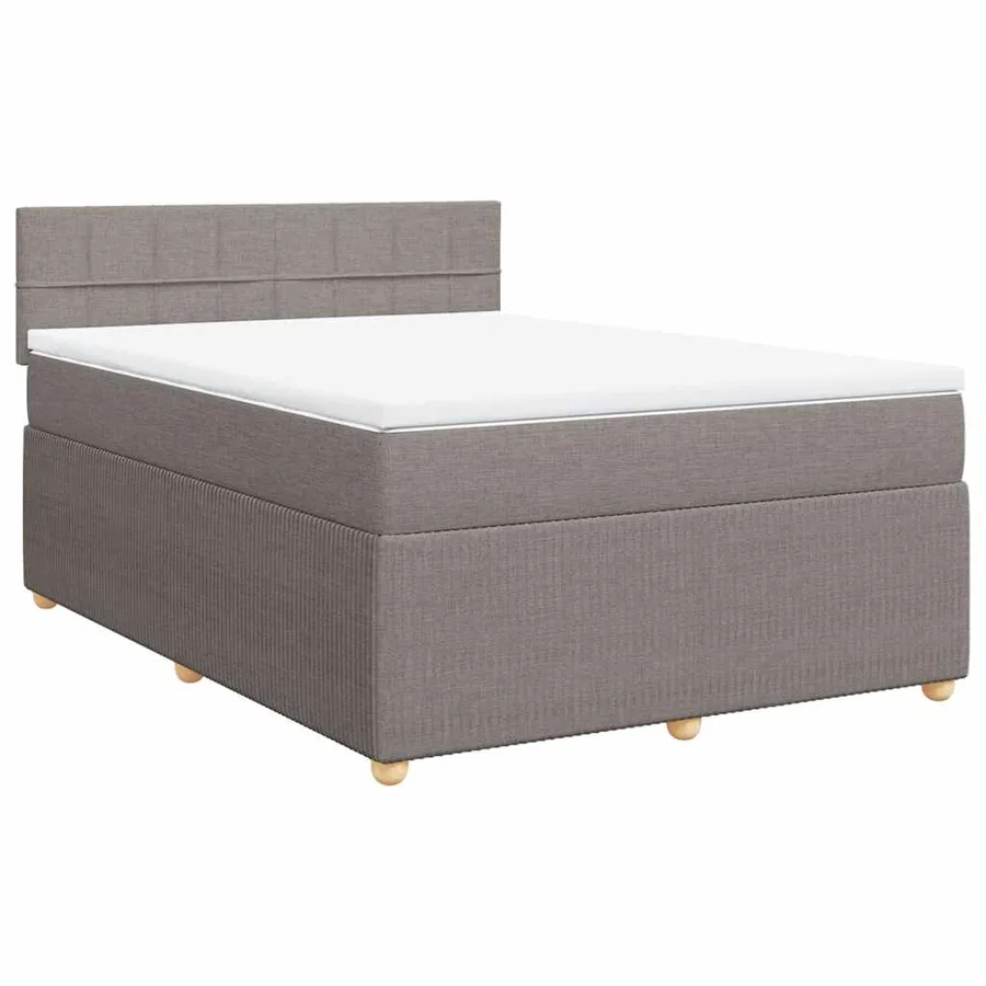 Sommier à lattes de lit avec matelas Taupe 160x200 cm Tissu - 2