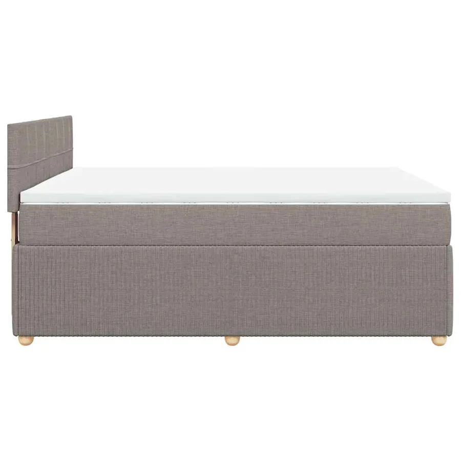 Sommier à lattes de lit avec matelas Taupe 160x200 cm Tissu - 5