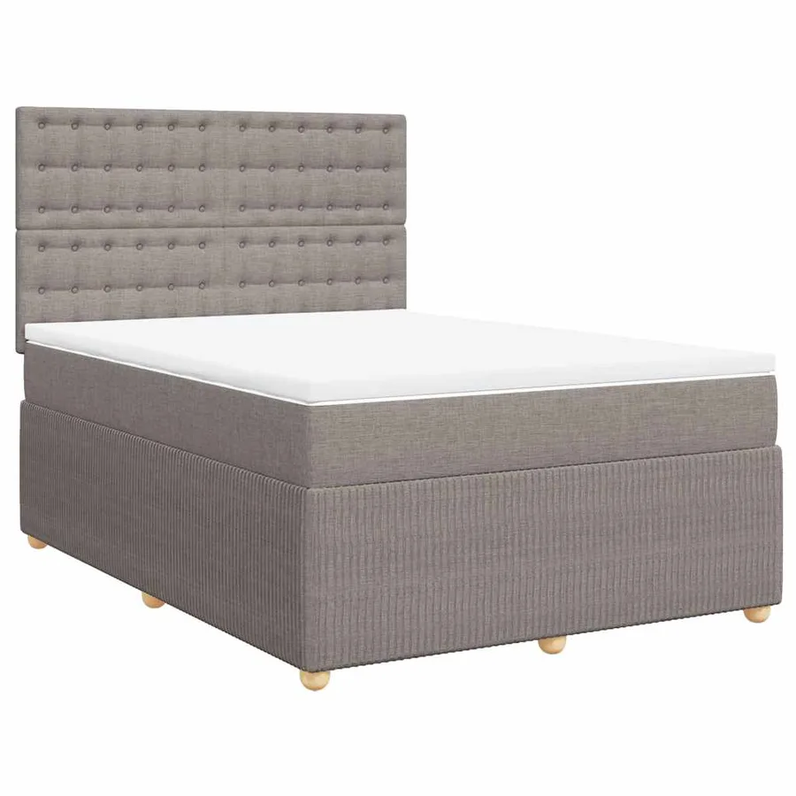 Sommier à lattes de lit avec matelas Taupe 160x200 cm Tissu - 2