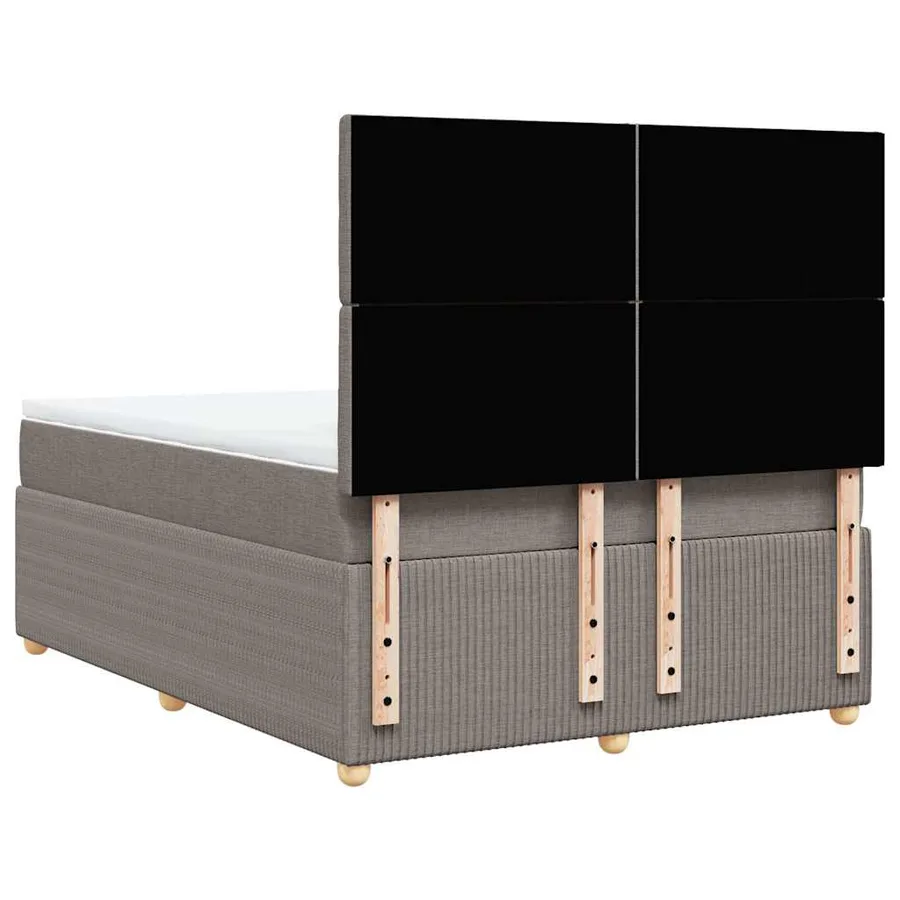 Sommier à lattes de lit avec matelas Taupe 160x200 cm Tissu - 6