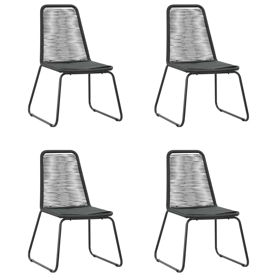 Ensemble à manger de jardin 5 pcs PVC résine tressée noir - 4